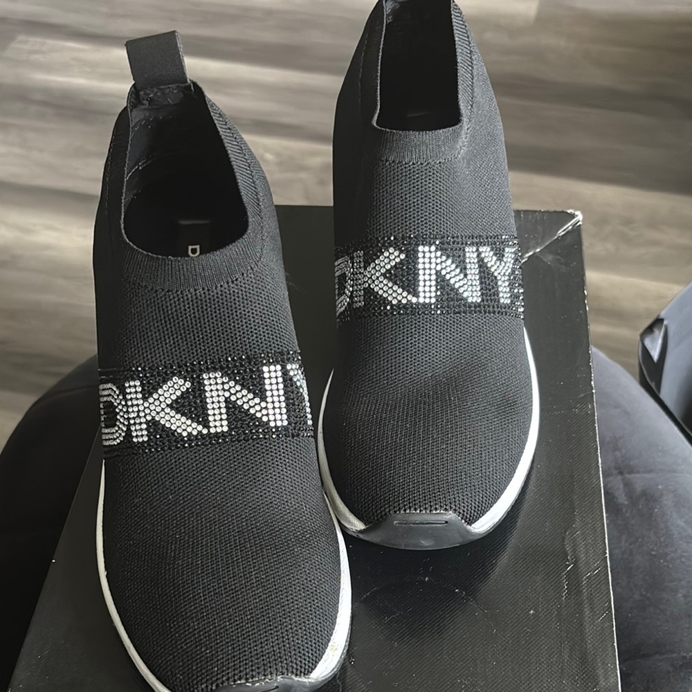 DKNY Black Mesh Slip-Ons